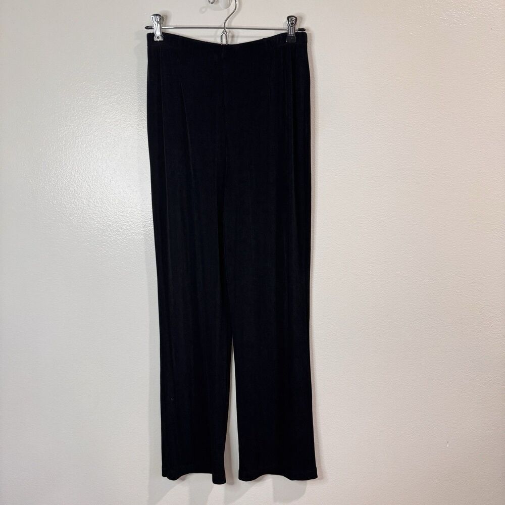 Chico's Travelers Pants 1 Short Medium Black Pull On Liquid Slinky Knit Stretch